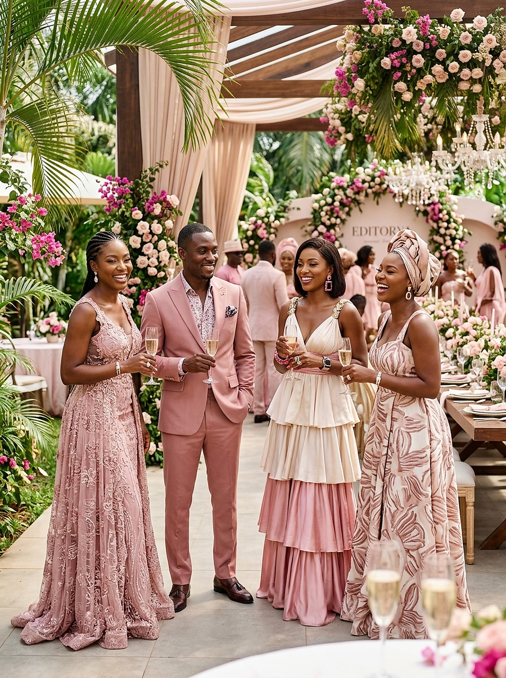 Personnalités et créateurs en tenues haute couture rose, Pink Brunch 2026